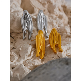 Stainless Steel Irregular Geometric Metal Earrings
