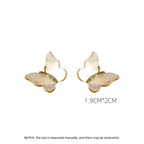 Micro Zircon Setting Shell Butterfly Stud Earrings For Women