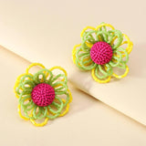 Acrylic Flower Stud Earrings Statement Jewelry