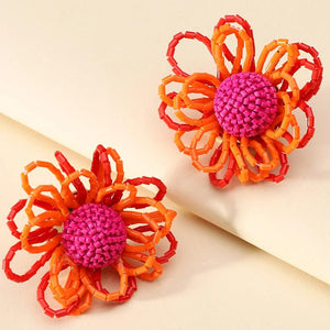 Acrylic Flower Stud Earrings Statement Jewelry