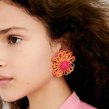 Acrylic Flower Stud Earrings Statement Jewelry
