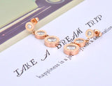 Roman Numerals Stud Earrings CZ Crystal JE20254