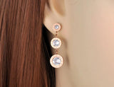 Roman Numerals Stud Earrings CZ Crystal JE20254