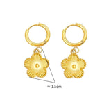 Stainless Steel Flower Stud Earrings Sets Women Waterproof Charm Jewelry