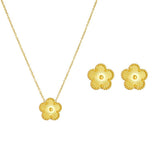 Stainless Steel Flower Stud Earrings Sets Women Waterproof Charm Jewelry
