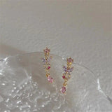 Korea Style Butterfly Flower Tassel Zircon Eardrop Earring For Women Girls