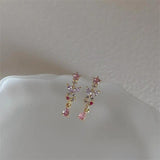Korea Style Butterfly Flower Tassel Zircon Eardrop Earring For Women Girls