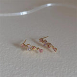 Korea Style Butterfly Flower Tassel Zircon Eardrop Earring For Women Girls