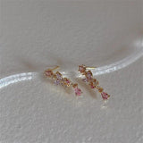 Korea Style Butterfly Flower Tassel Zircon Eardrop Earring For Women Girls