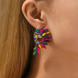 Crystal Stud Earrings For Women Vintage Wedding Party Jewelry