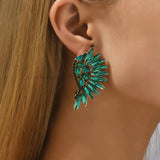 Crystal Stud Earrings For Women Vintage Wedding Party Jewelry