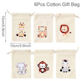 6pk Jungle Animals Candy Bags Safari Bday Party Decor