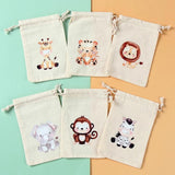 6pk Jungle Animals Candy Bags Safari Bday Party Decor