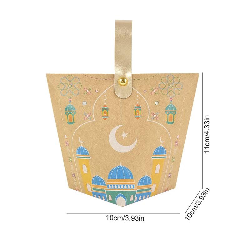 5pcs EID Mubarak Candy Box Ramadan Decoration Candy Packaging Bag Boxes