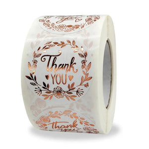 500 Round Thank You Stickers 1 Inch - Candy Bag Packaging Labels