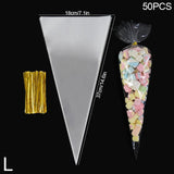 50Pcs Triangle Popcorn Packaging Bags Wedding Decor