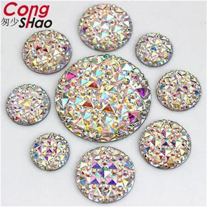 10/12/14/16/18/20/30mm Round Stones AB Crystals Flat Back Resin Rhinestones WC40