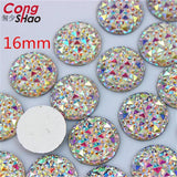 10/12/14/16/18/20/30mm Round Stones AB Crystals Flat Back Resin Rhinestones WC40
