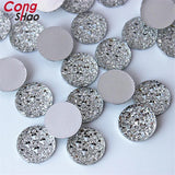 10/12/14/16/18/20/30mm Round Stones AB Crystals Flat Back Resin Rhinestones WC40