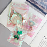 100pcs Pink Rainbow Laser Zip Lock Bags Resealable Plastic Packaging