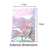 100pcs Pink Rainbow Laser Zip Lock Bags Resealable Plastic Packaging