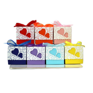 Love Heart Candy Boxes Wedding Favor Bags with Ribbon