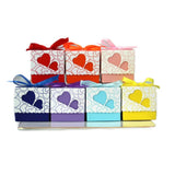 Love Heart Candy Boxes Wedding Favor Bags with Ribbon