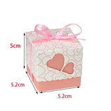 Love Heart Candy Boxes Wedding Favor Bags with Ribbon