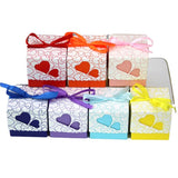 Love Heart Candy Boxes Wedding Favor Bags with Ribbon