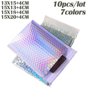 Holographic Metallic Foil Bubble Mailers 15X20CM Self Seal Padded Envelopes