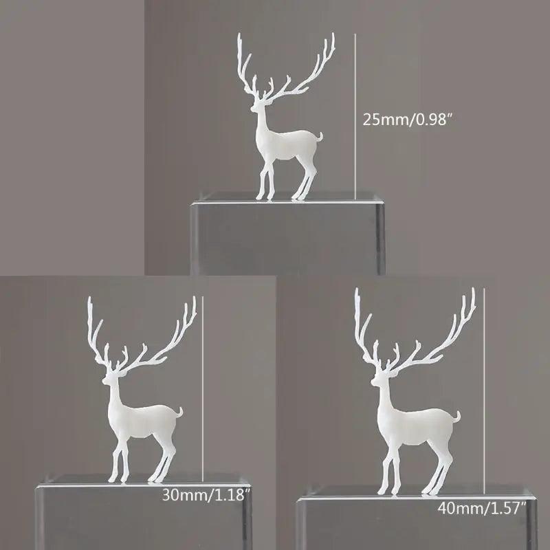 Mini Elk Deer Resin Filled Model Epoxy Animal Mold 3D Landscape
