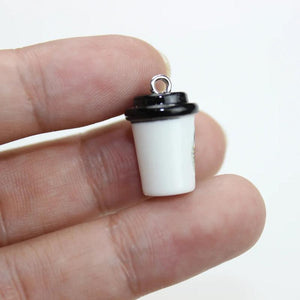 10Pcs 3D Coffee Cup Charm Resin Pendant for DIY Jewelry Findings