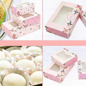 10PCS Mini Mooncake Paper Transparent Window Candy Cake Box Wedding Favor Gift