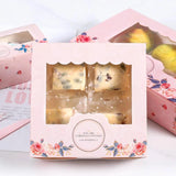 10PCS Mini Mooncake Paper Transparent Window Candy Cake Box Wedding Favor Gift