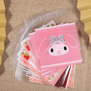 100pcs/lot 10*10cm Cartoon Cookie&Candy Bags Self-Adhesive Gift Bag