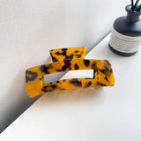 Large Geometric Hollow Square Hair Claw Tortoiseshell Leopard Acetate Hair Clip
