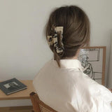 Large Geometric Hollow Square Hair Claw Tortoiseshell Leopard Acetate Hair Clip