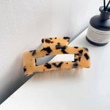 Large Geometric Hollow Square Hair Claw Tortoiseshell Leopard Acetate Hair Clip