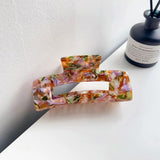 Large Geometric Hollow Square Hair Claw Tortoiseshell Leopard Acetate Hair Clip