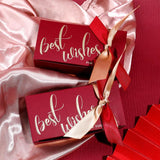 5pcs Bronzing Pattern Paper Candy Box Heart Jewelry Favor Box Thank You Packagin