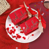 5pcs Bronzing Pattern Paper Candy Box Heart Jewelry Favor Box Thank You Packagin