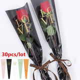 Single Rose Branch Flower Packaging Bag for Weddings