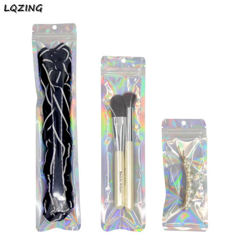 Holographic Ziplock Plastic Bag with Hang Hook