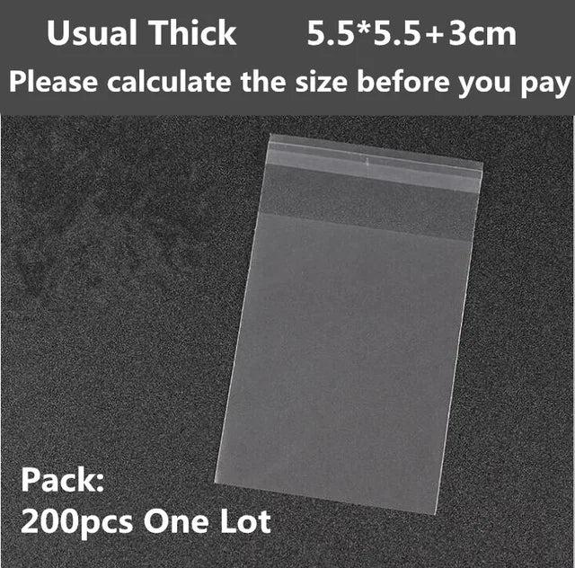 100pcs Frosted Plastic Biscuit Packaging Bag Self-adhesive Bags