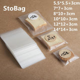 100pcs Frosted Plastic Biscuit Packaging Bag Self-adhesive Bags