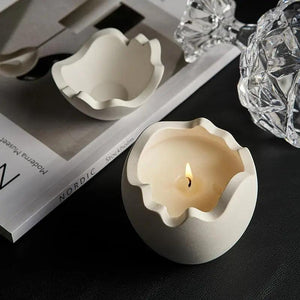 Egg Shape Candle Jar Mold Plaster Cement Jewelry Storage Box Silicone Molds