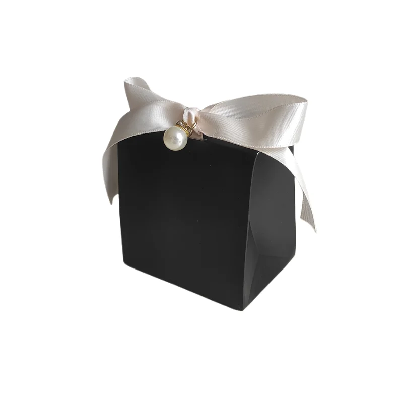 10pcs Gift Boxes Ribbon Paper Candy Packaging Box Wedding Guests Baby Shower