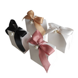 10pcs Gift Boxes Ribbon Paper Candy Packaging Box Wedding Guests Baby Shower