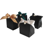 10pcs Gift Boxes Ribbon Paper Candy Packaging Box Wedding Guests Baby Shower