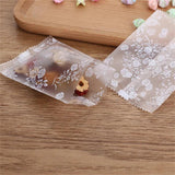 100Pcs Rose Flower Pattern Plastic Packaging Bags